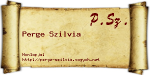 Perge Szilvia névjegykártya