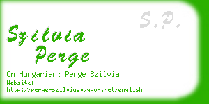szilvia perge business card